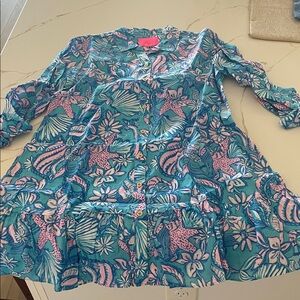 Lilly Pulitzer Teal and Pink Floral Dress